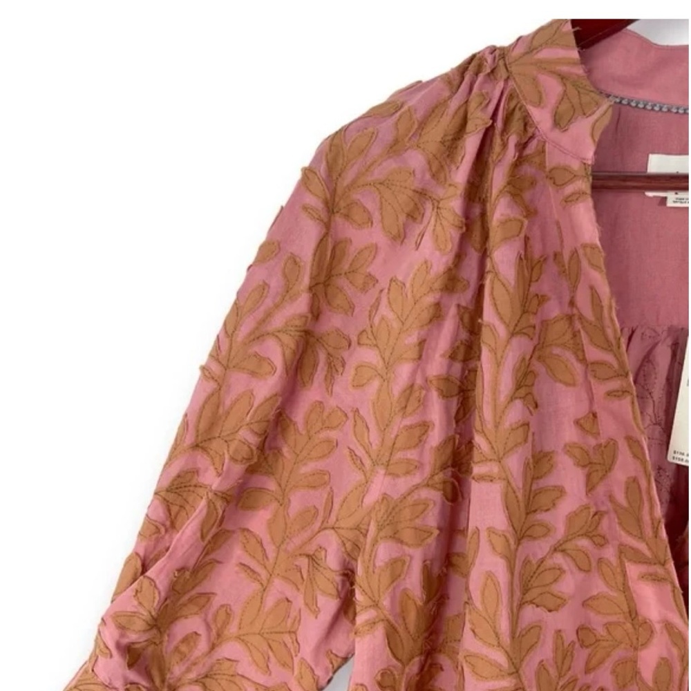 ANTHROPOLOGIE FLORAL LEAF TOP - Picture 8 of 12